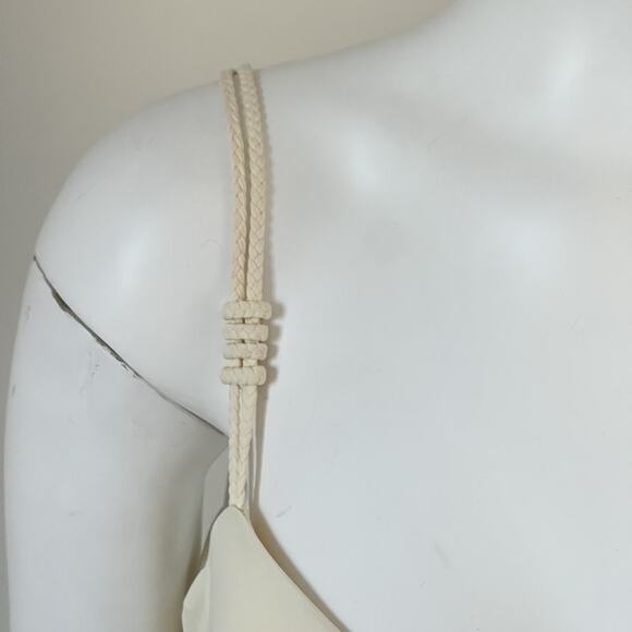 Zara 0167/030 Braided Strap One Piece Swimsuit Bathing Suit Size Small Cream - Picture 5 of 15